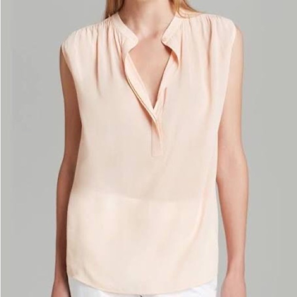 Vince Shirred Sleeveless Blouse